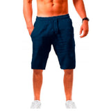 Breathable Solid Color Linen Shorts