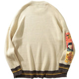 Men Painting Embroidery Knitted Sweater