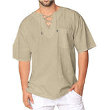 Cotton and Linen Led Casual Men T-shirt