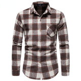 Woolen Flannel Casual Long-sleeved Shirt