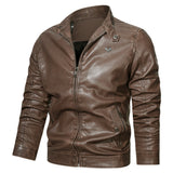 Zipper Vintage Windproof Leather Coat