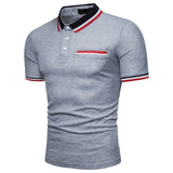 Short Sleeve Contrast Color Polo Shirt