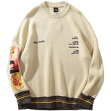 Men Painting Embroidery Knitted Sweater